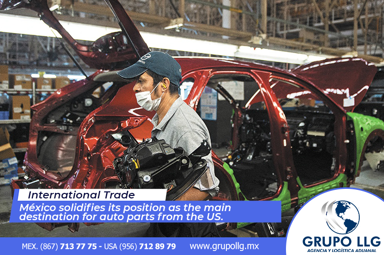 México solidifies its position as the main destination for auto parts from the US.